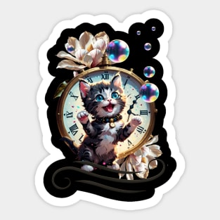 Happy New Year wish you the cute kitten. Sticker